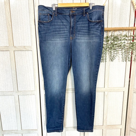 Terra & Sky Denim - Terra & Sky Blue Skinny Mid Rise Jeggings Denim Jeans Stretch Plus Size 20 W